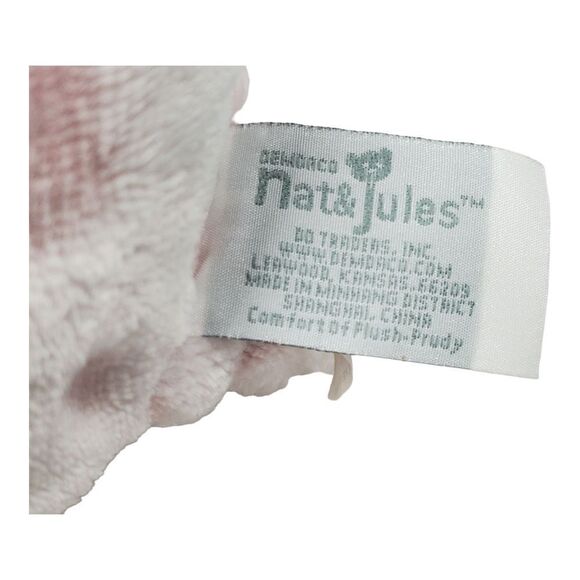Nat & Jules Prudy Teddy Bear Lovey Plush Pink Circle Print Textured Gift Present - Picture 8 of 13